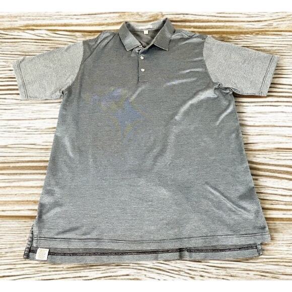 Peter Millar Men's Size XXL Gray Pattern 100% Cotton Stretch Polo Shirt GUC - Picture 1 of 9